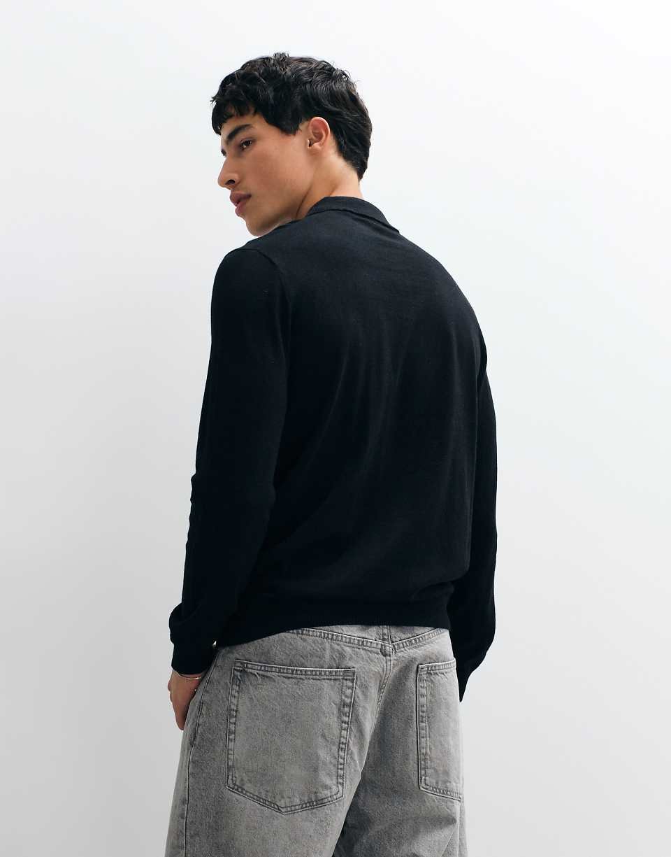 Pull en maille à col roulé - Noir