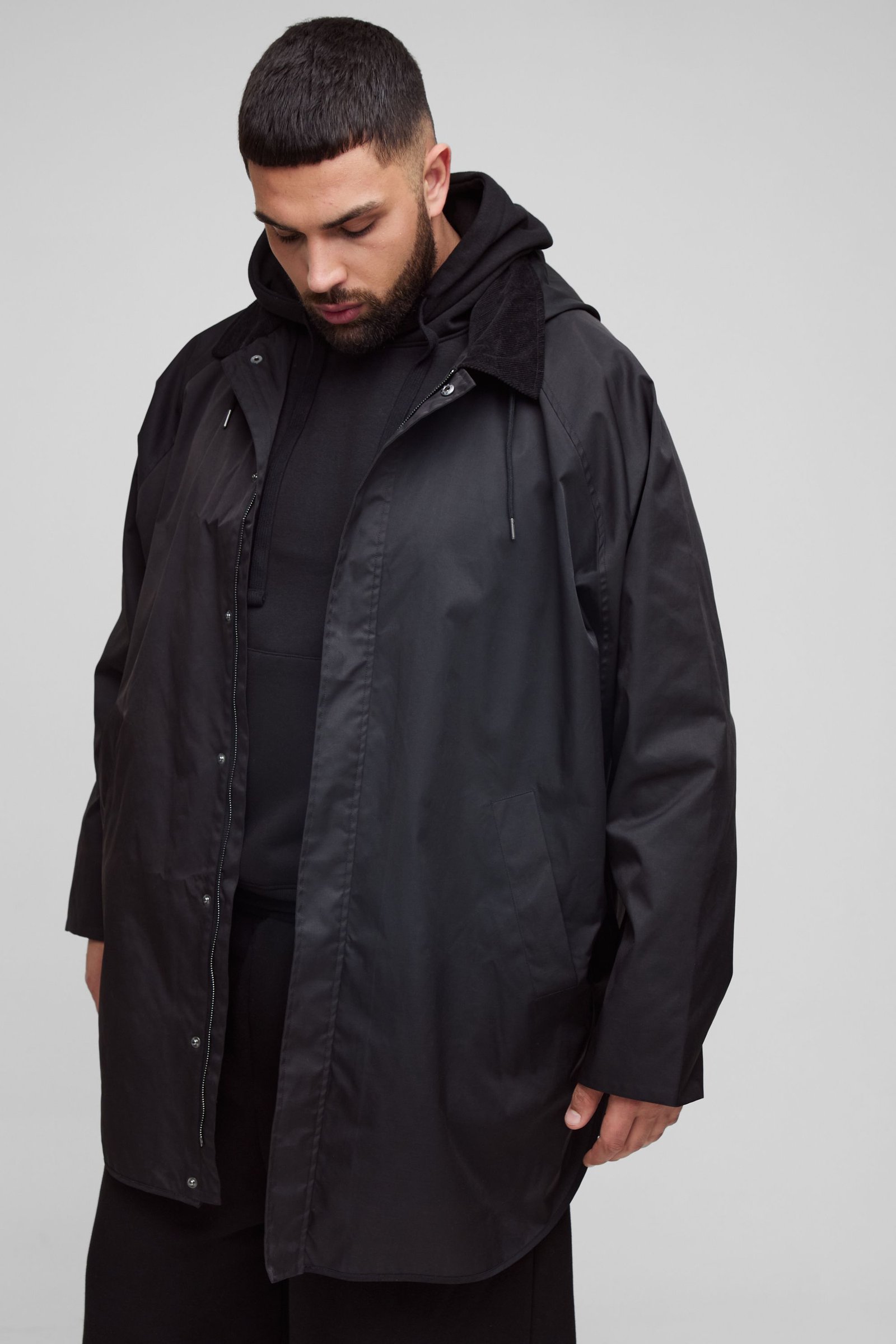 Plus Cord Hooded Parka
