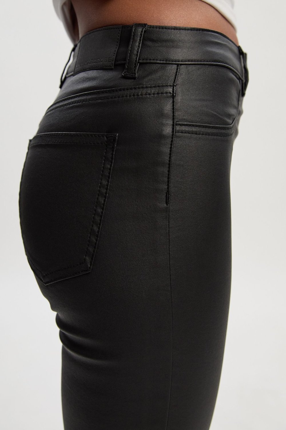 Jean skinny taille haute enduit - Petite