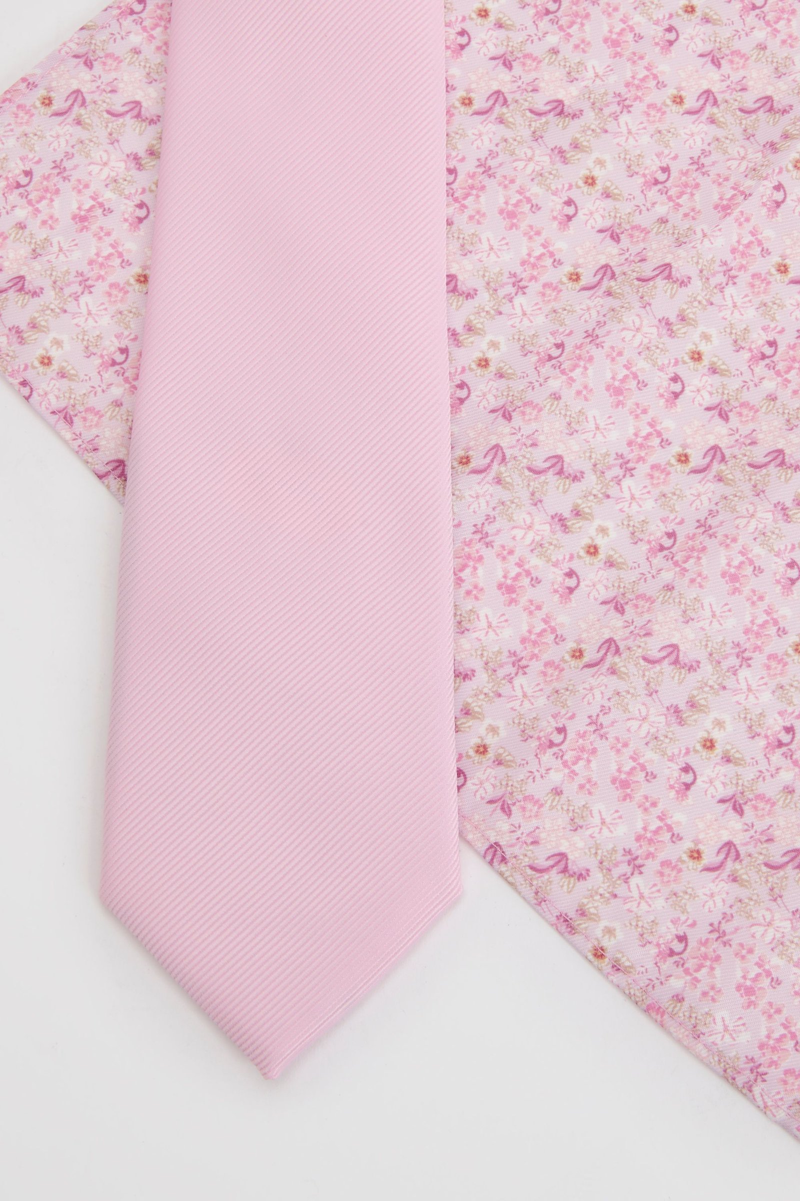 Cravate rose w pochette b nwar