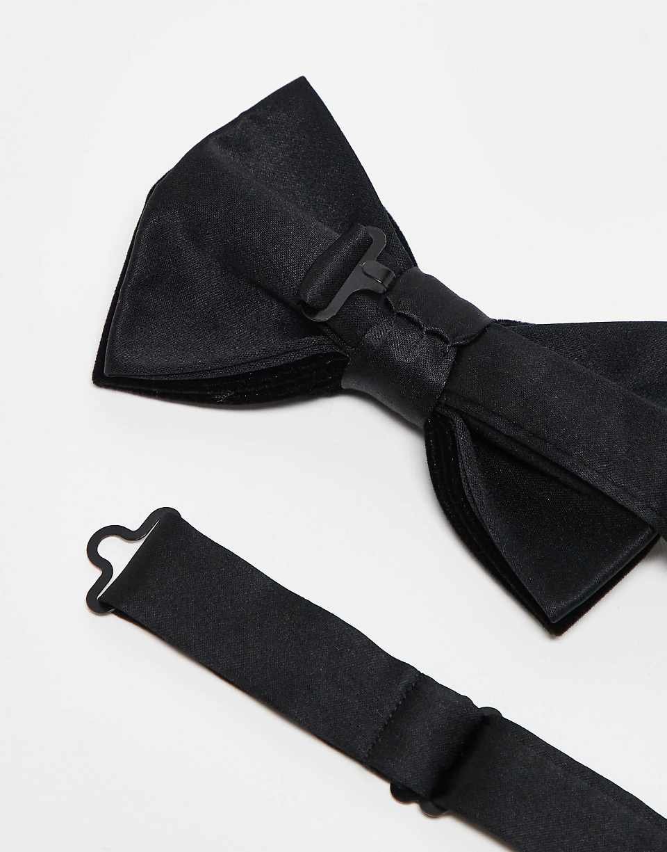 Nœud papillon en velours et satin - Noir