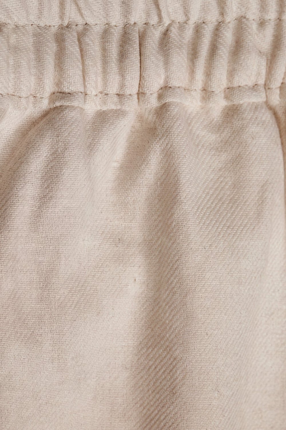 Pantalon large en coton à pli marqué - Beige