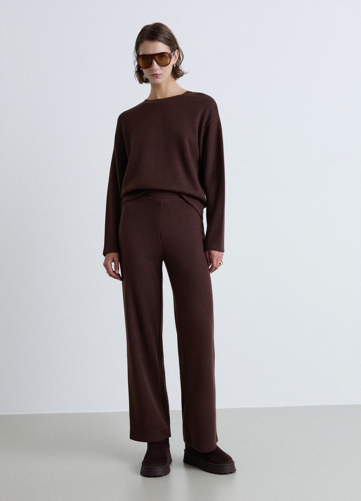 Soft palazzo trousers, elastic waist