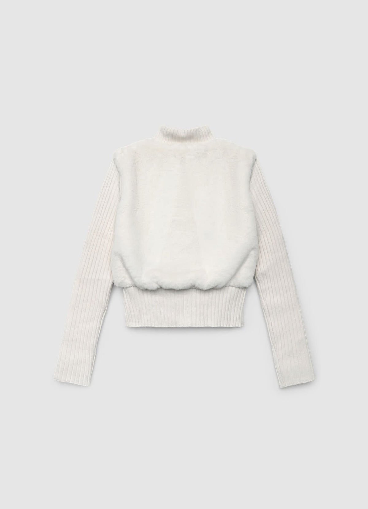 Pull zippé à empiècement peluche