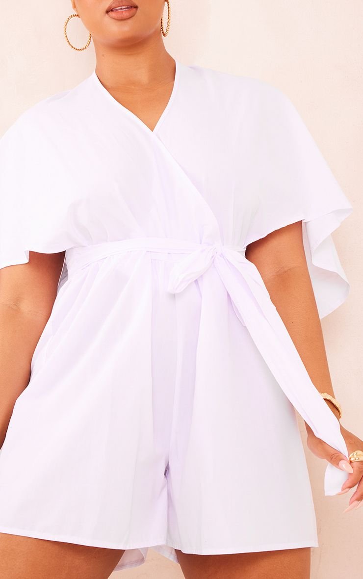 Plus Poplin Wrap Front Playsuit