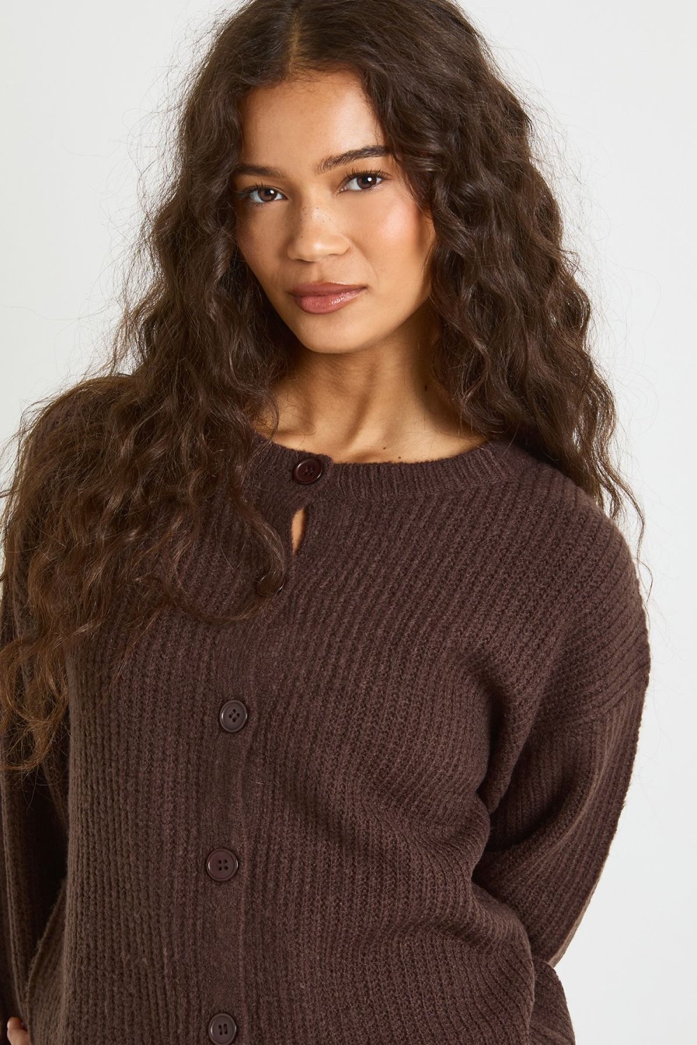 Cardigan triko tkhin, chocolat