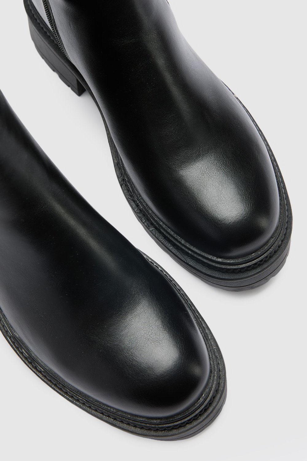 Bottines Chelsea f similicuir - Pied large