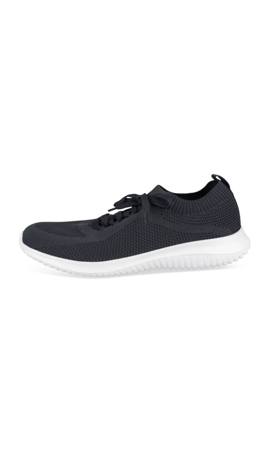 حذاء رياضي كحلي وأبيض من التريكو