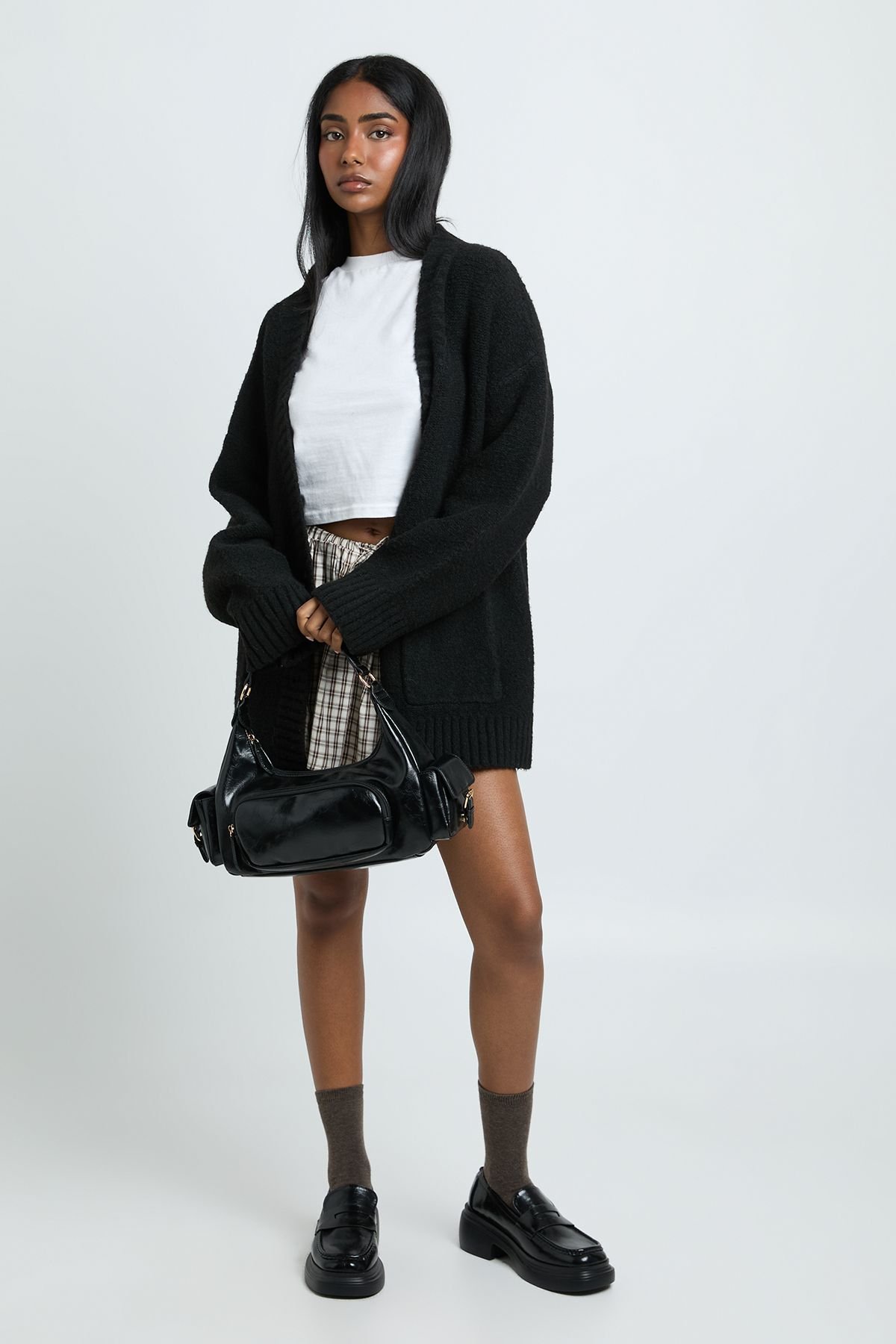 Gilet boyfriend oversize en maille épaisse
