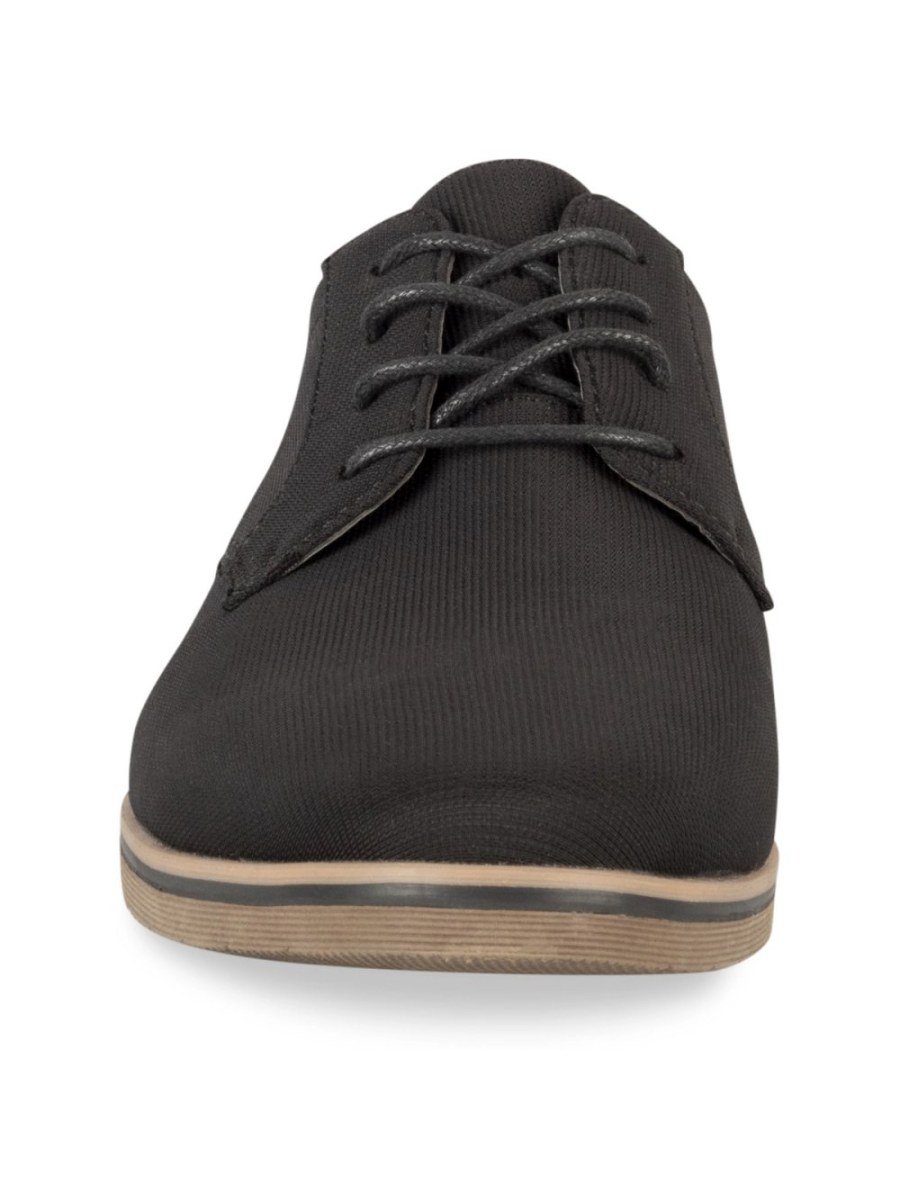 Black mixed-material casual derbies