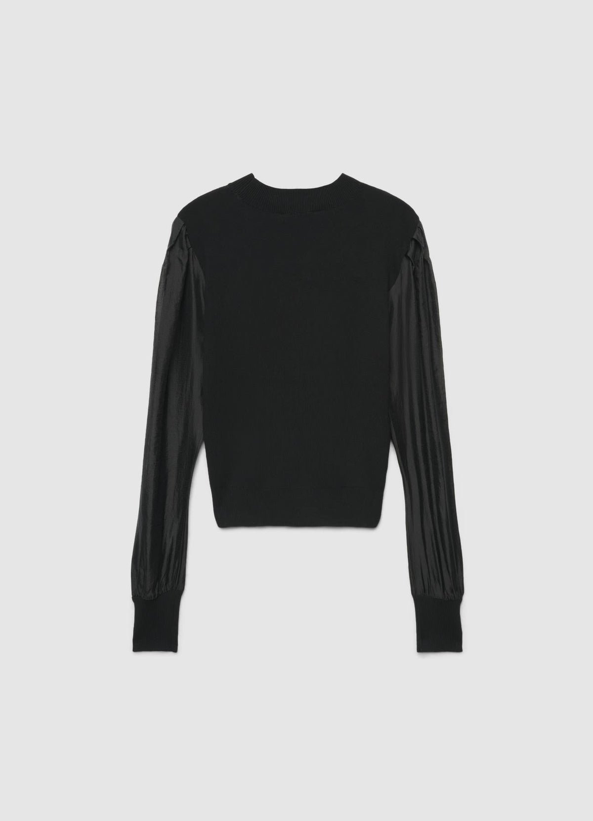 Two-tone top with organza-effect sleeves