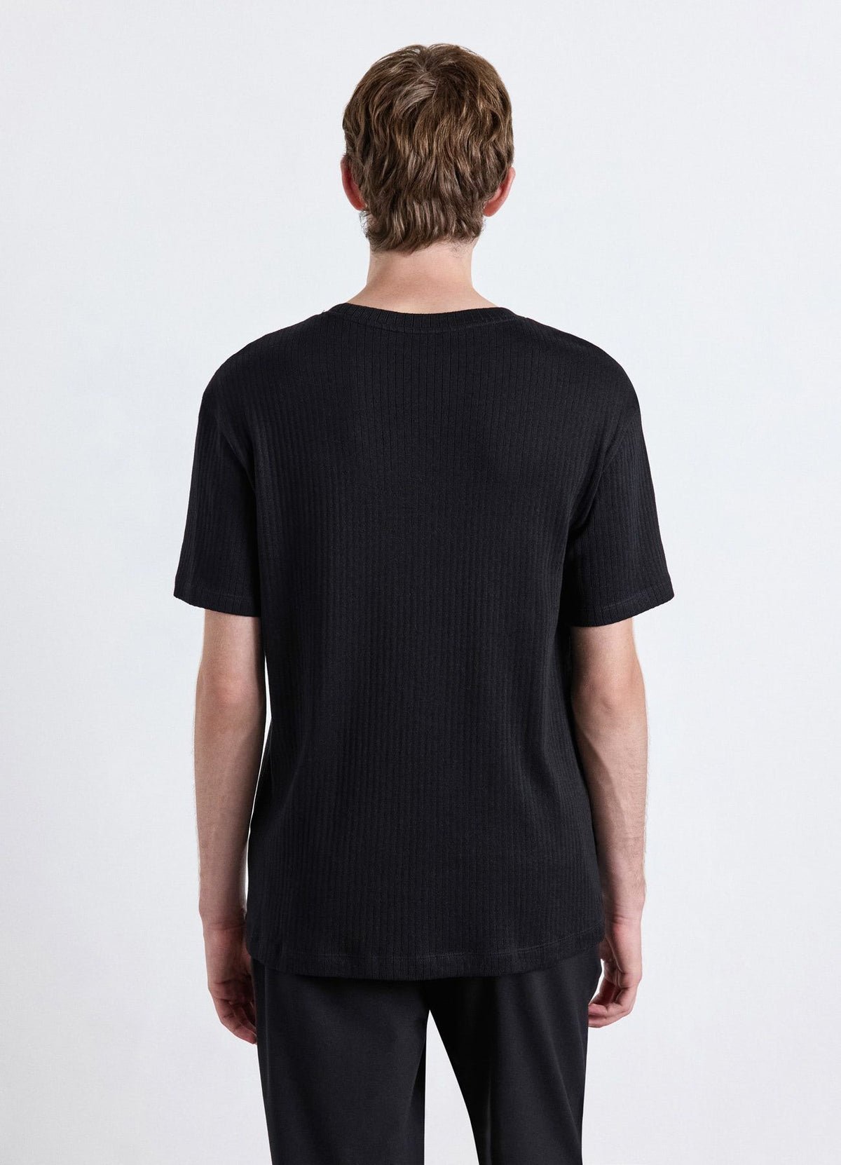 Ribbed crew-neck T-shirt