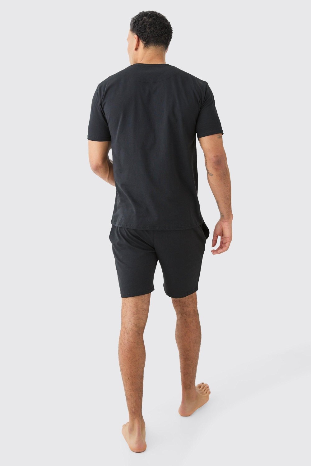 Black T-shirt and shorts lounge set