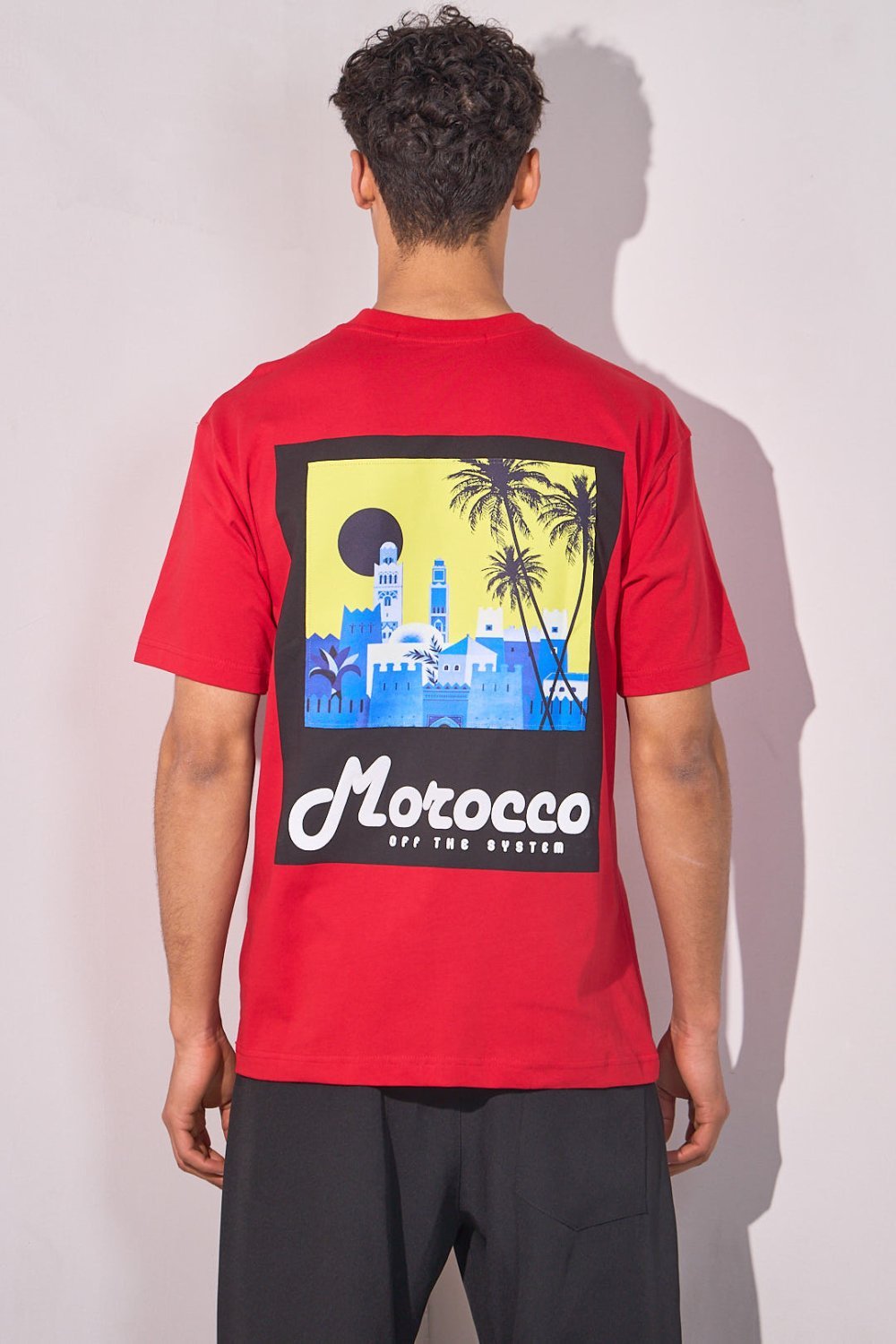 T-shirt ample imprimé Morocco rouge