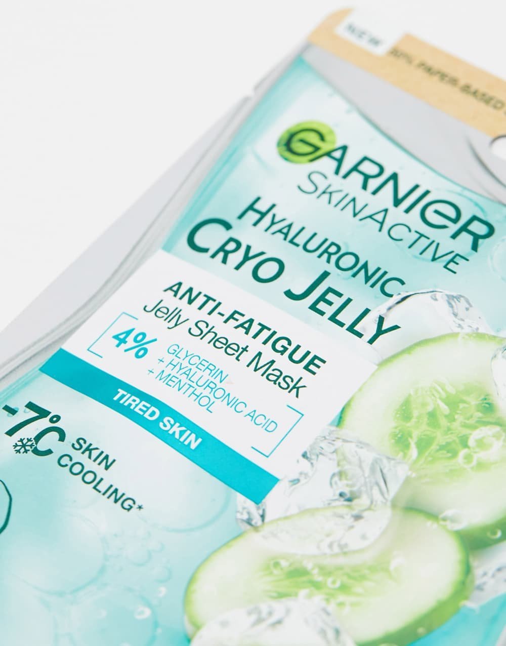 Anti-fatigue hyaluronic acid and cucumber gel mask