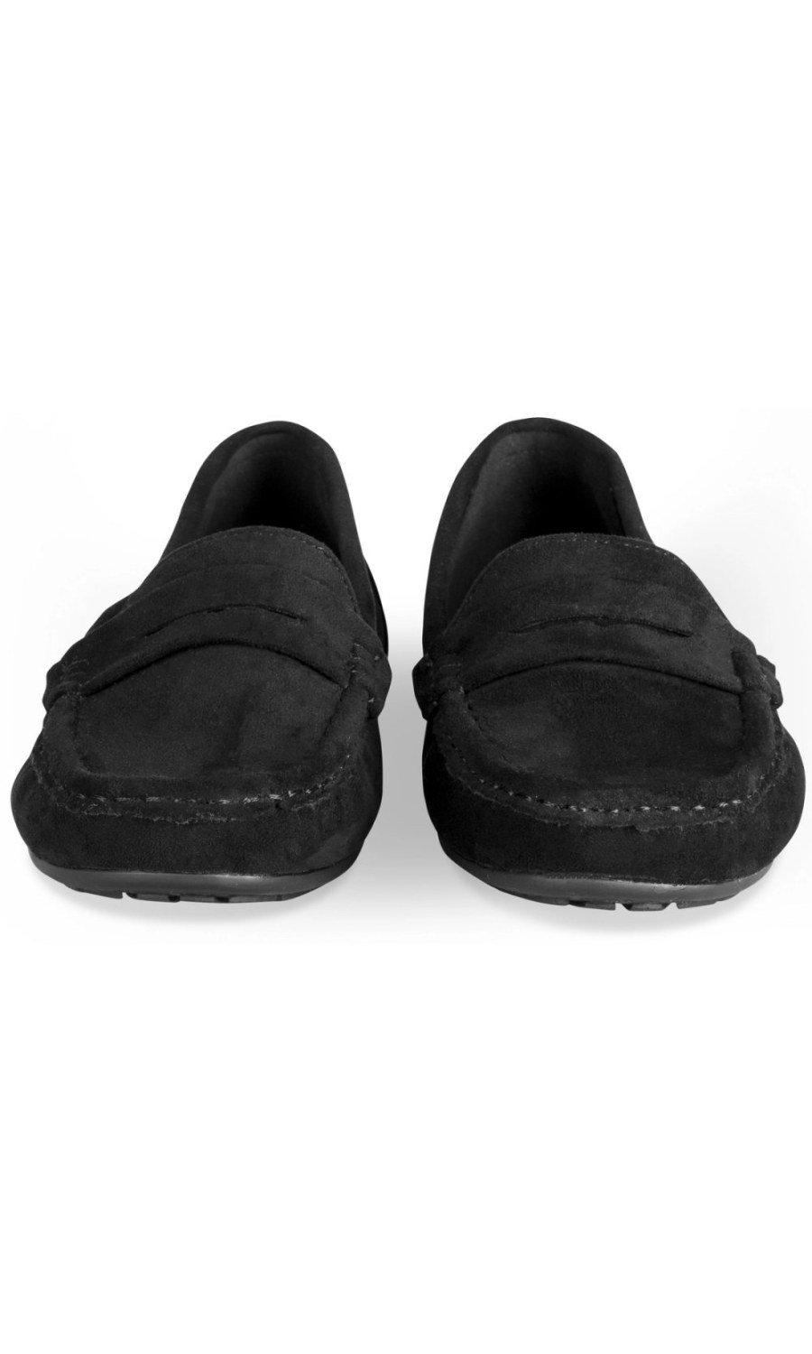 Mocassins penny en suédine noirs