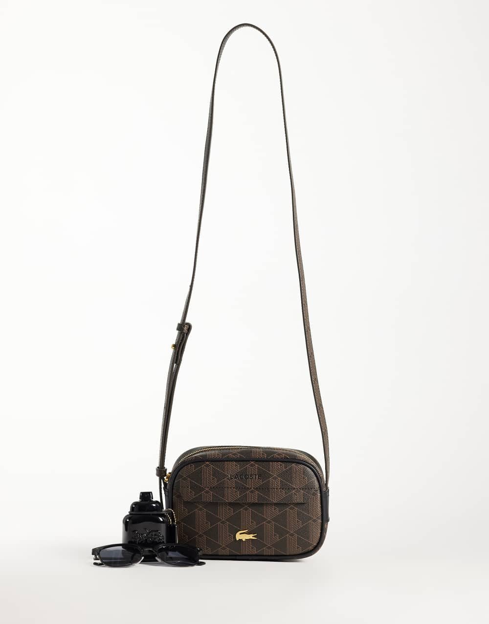 Sac reporter monogramme marron