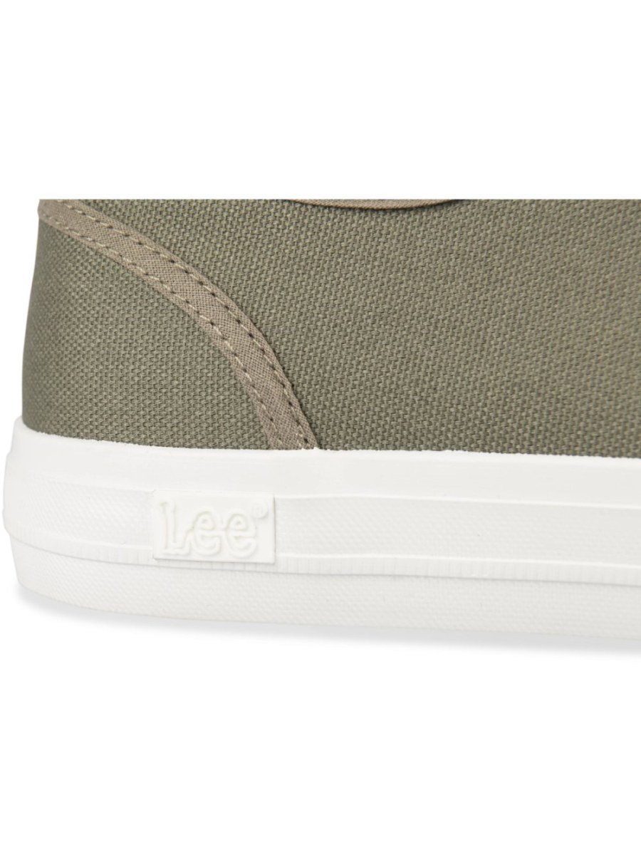 Khaki canvas plain sneakers