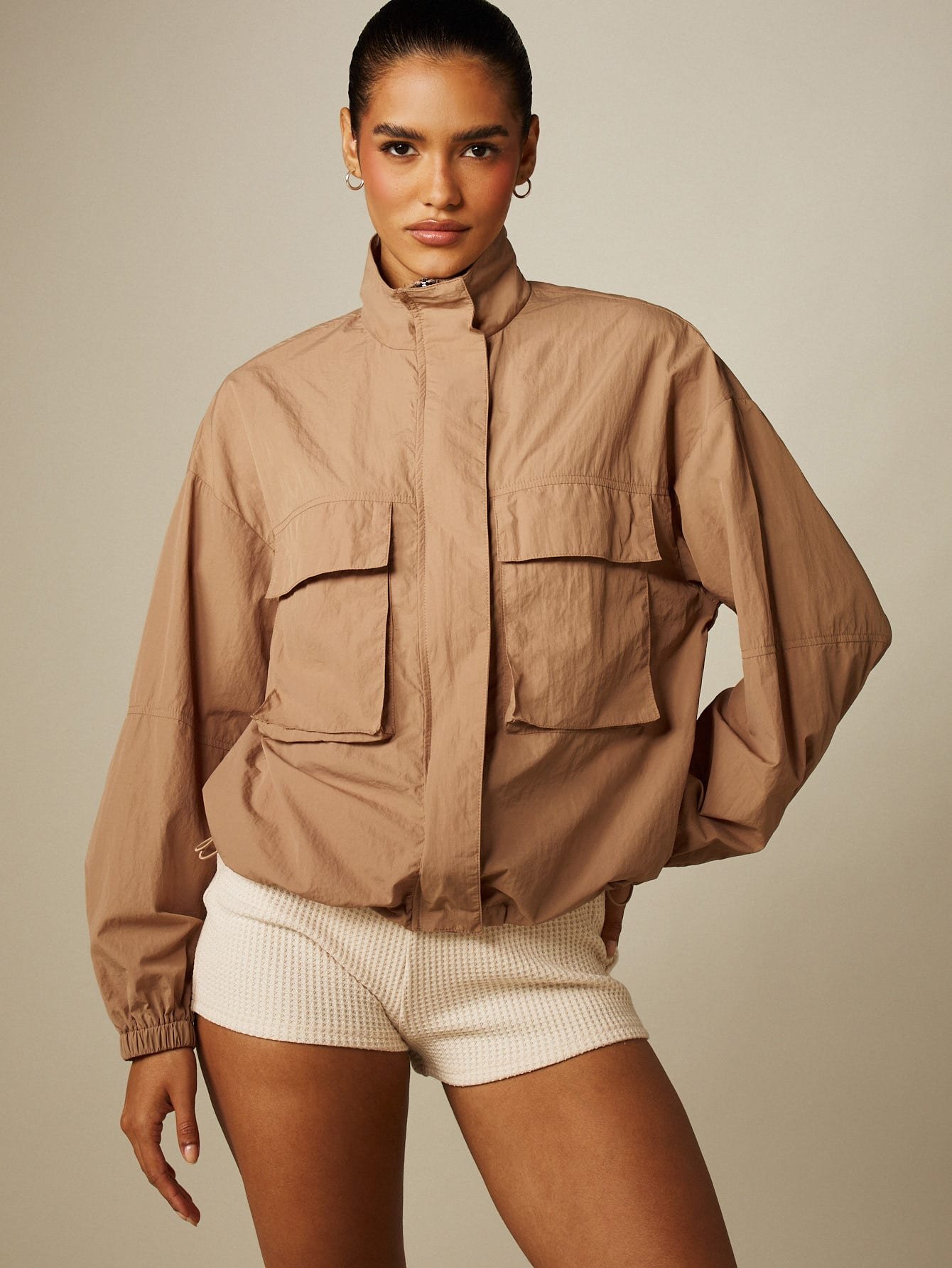 Veste Coupe-Vent Utilitaire Avec Poches Cargo