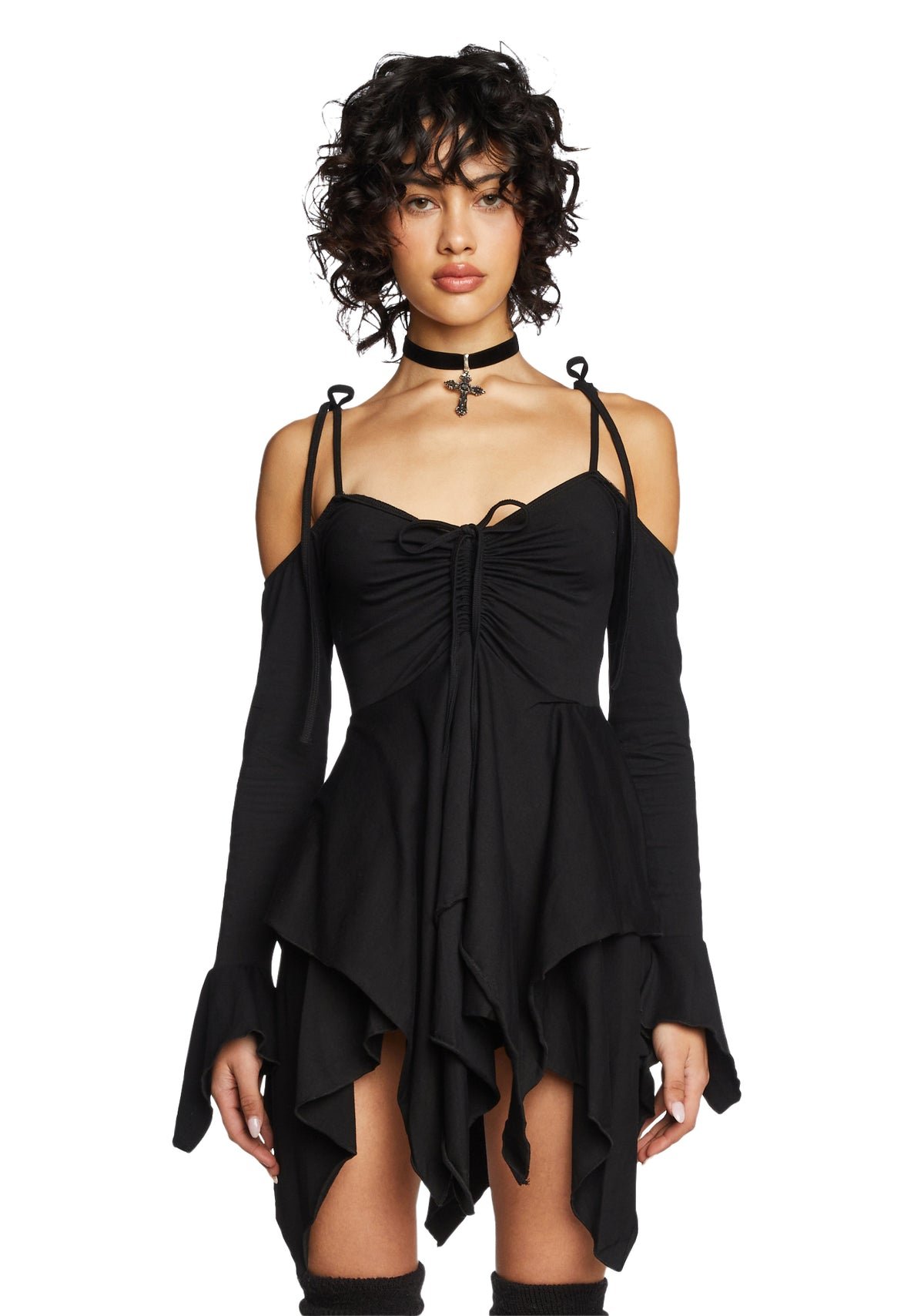 Robe courte de fée à ourlet mouchoir