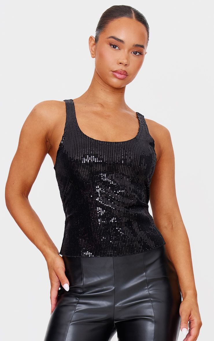 Gilet Décolleté En Velours À Paillettes