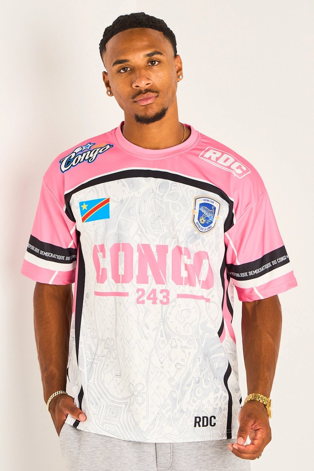 Tee-shirt à inscription Congo rose
