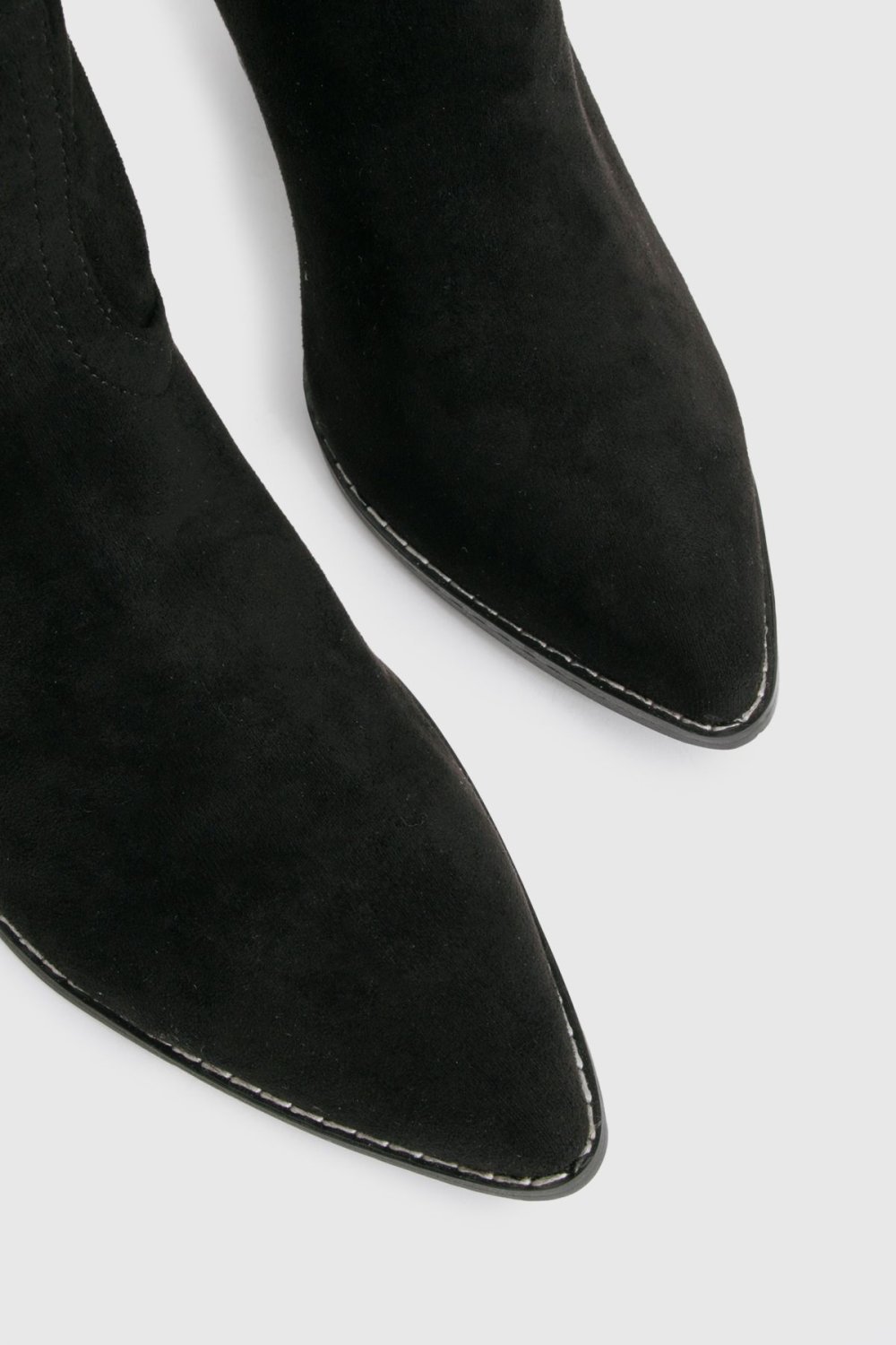 Faux suede western boots - Wide fit