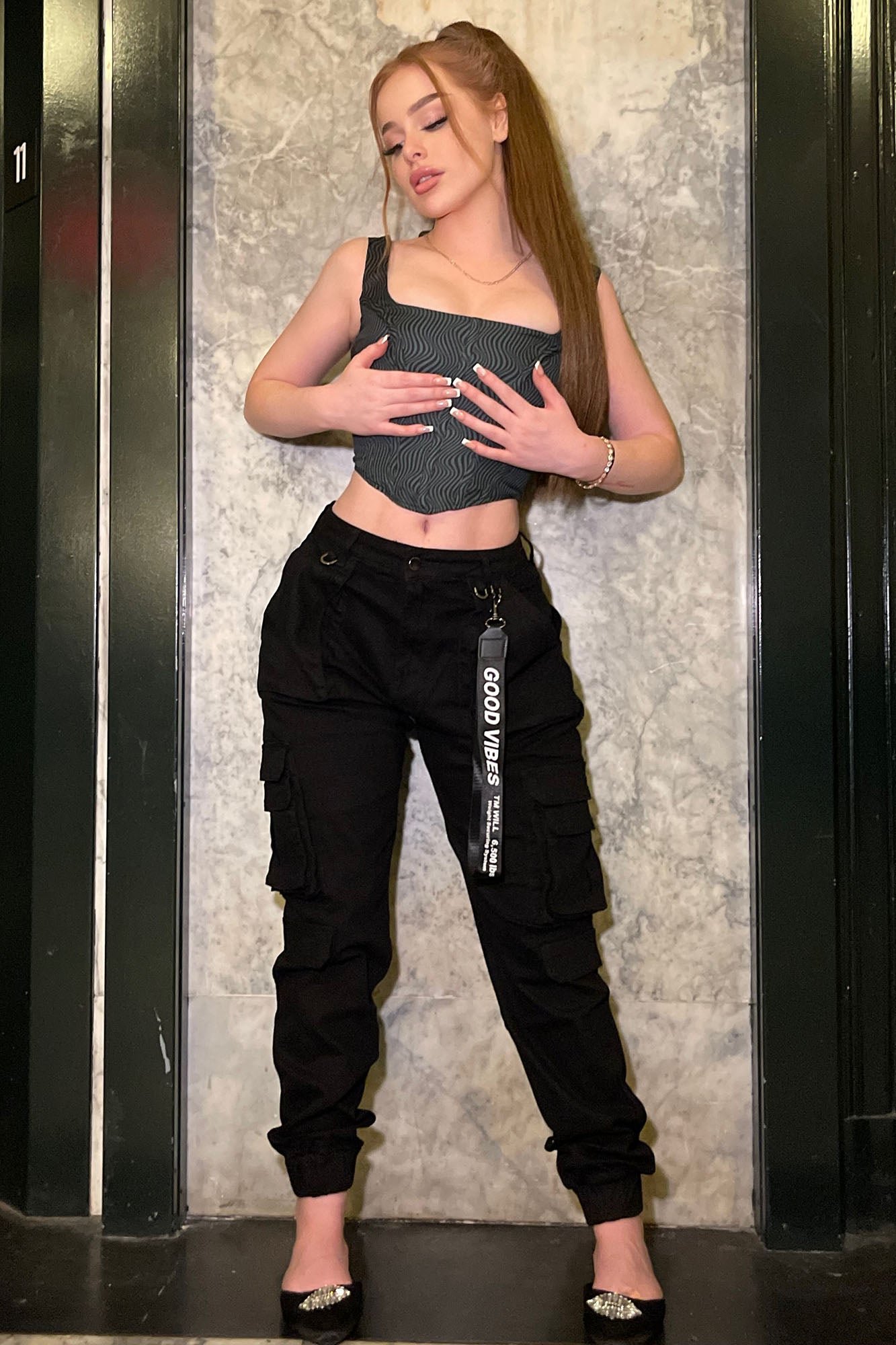 Pantalon de jogging cargo « Good Vibes »