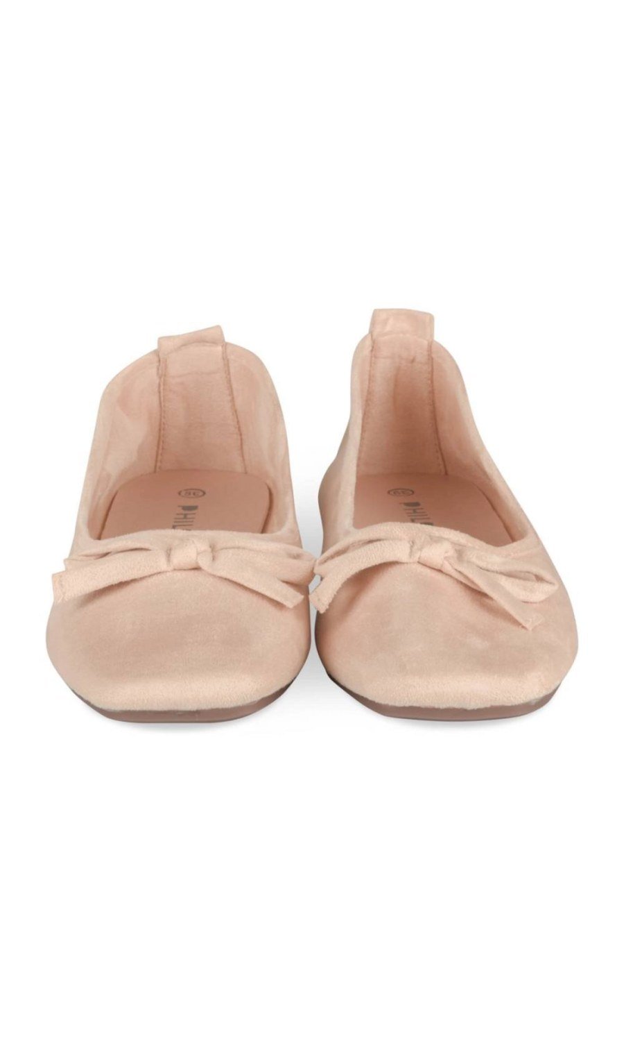 Ballerines suédine à noeud beige