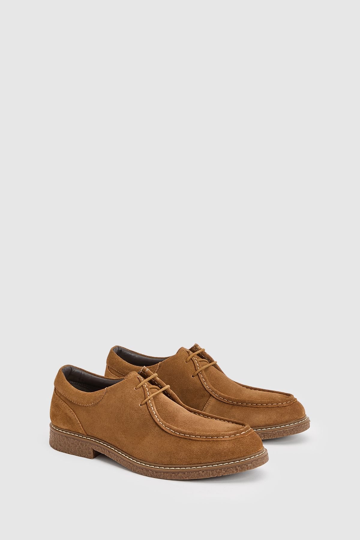 Chaussures mocassins en daim beige