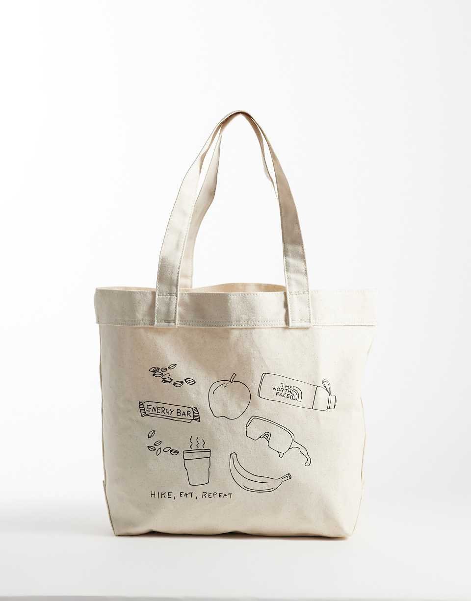 Tote graphique Hike picnic en blanc