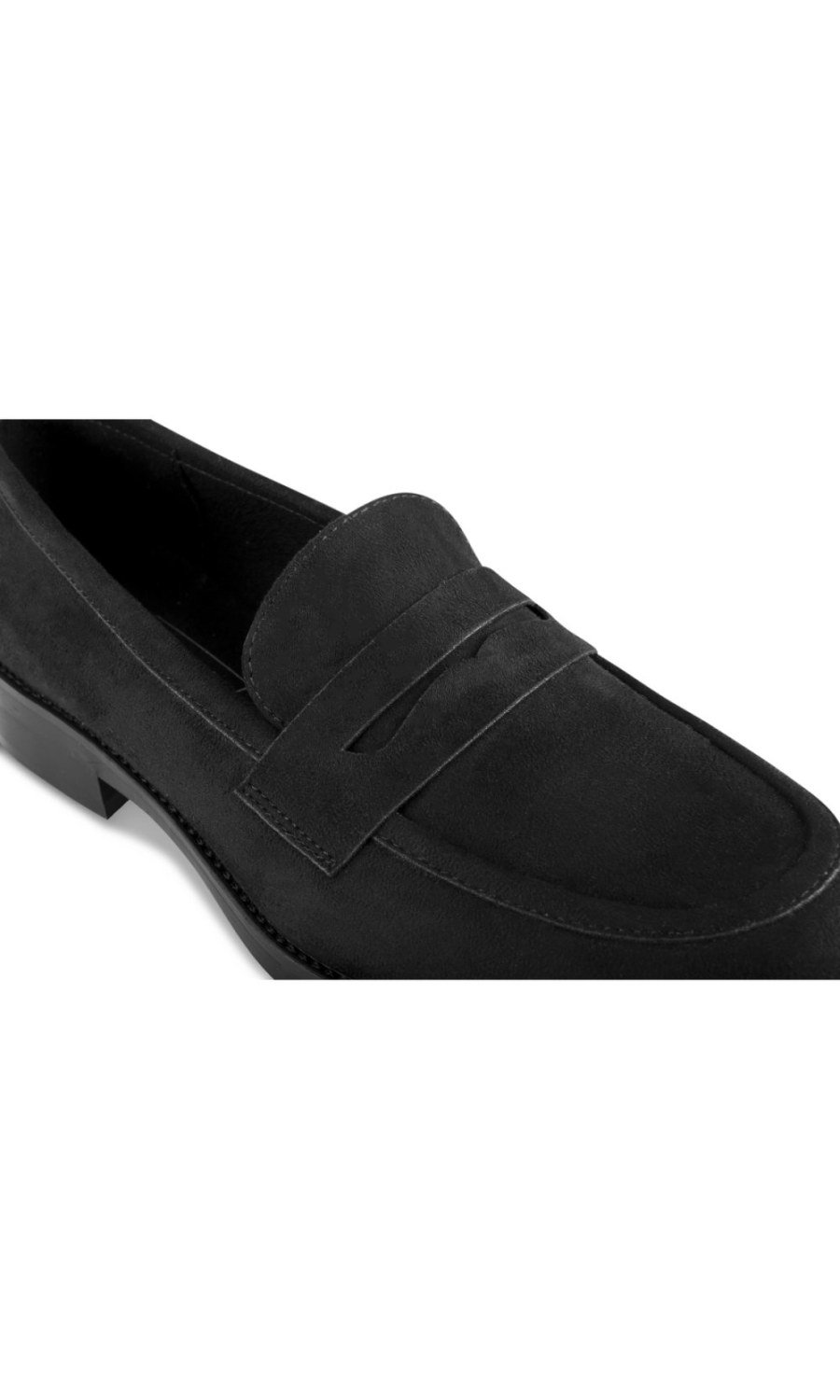 Black faux suede dress loafers