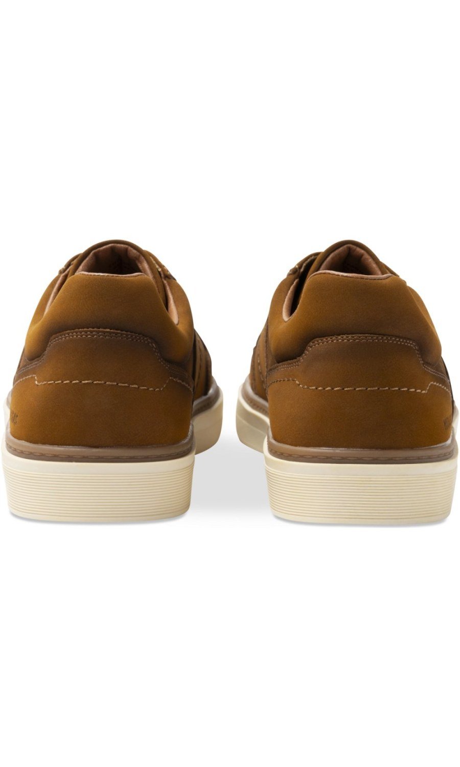 Baskets en suédine surpiqûres cognac