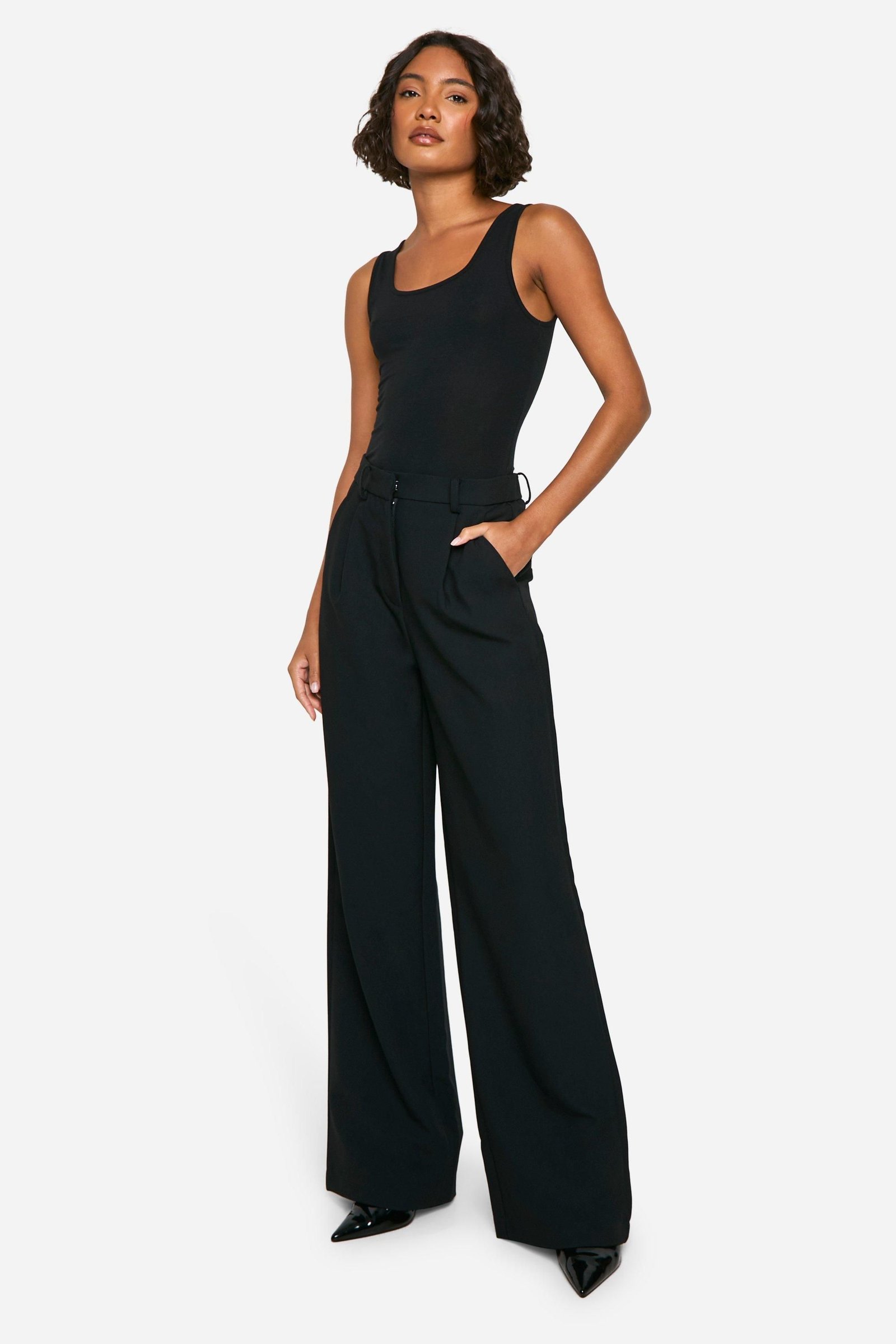 Pantalon tailleur large taille haute - Tall
