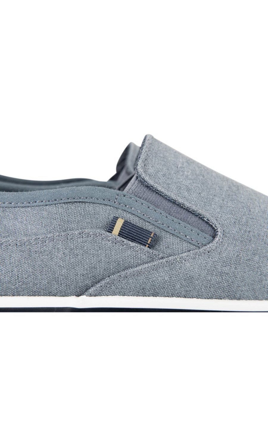 Denim blue marl canvas slip-on trainers