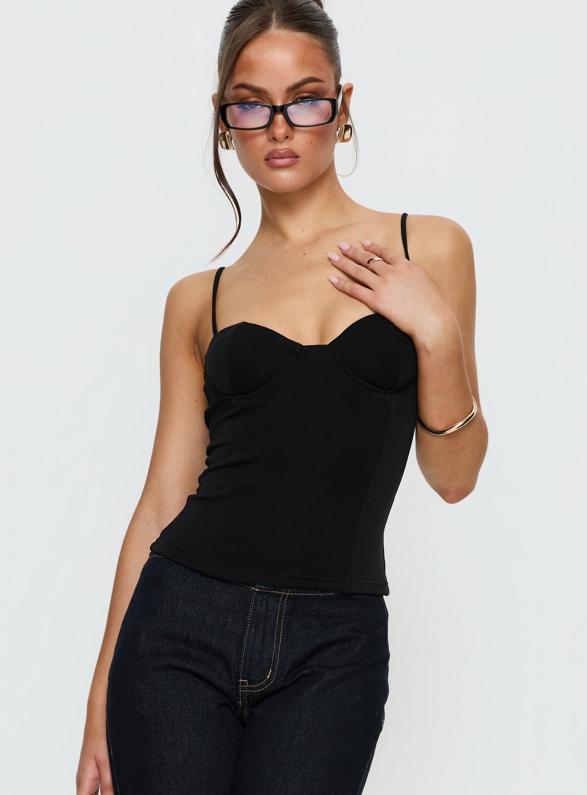 Underwire sweetheart top with padded cups