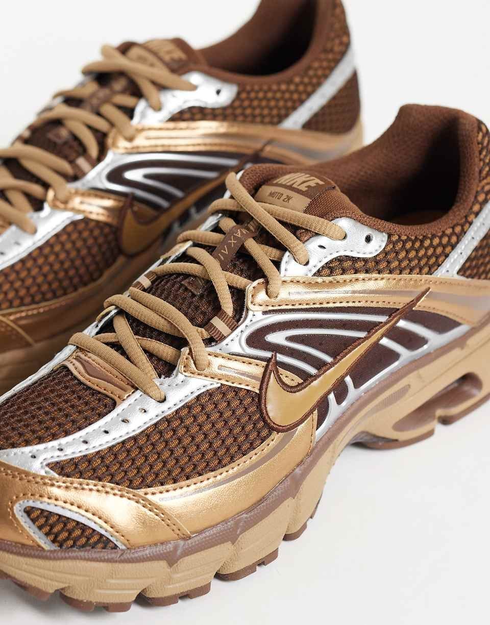 Air Max Moto 2K suede trainers in brown and silver