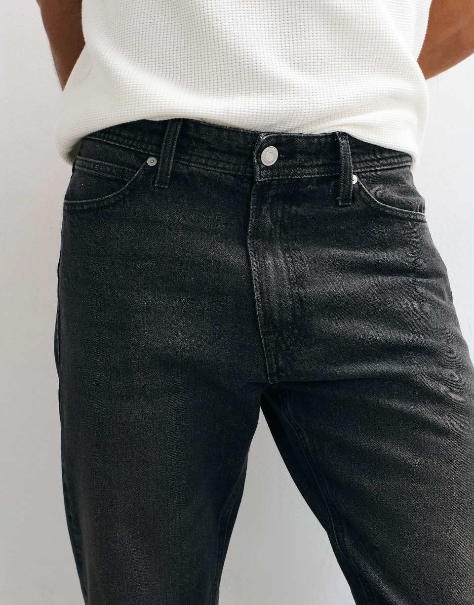 Chris straight-leg jeans - Plain black wash