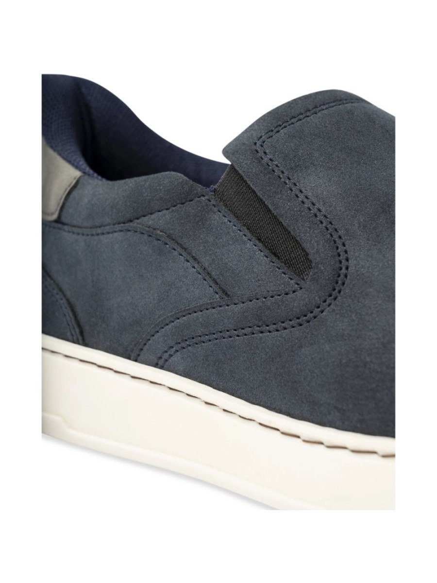 Navy elasticated casual slip-ons