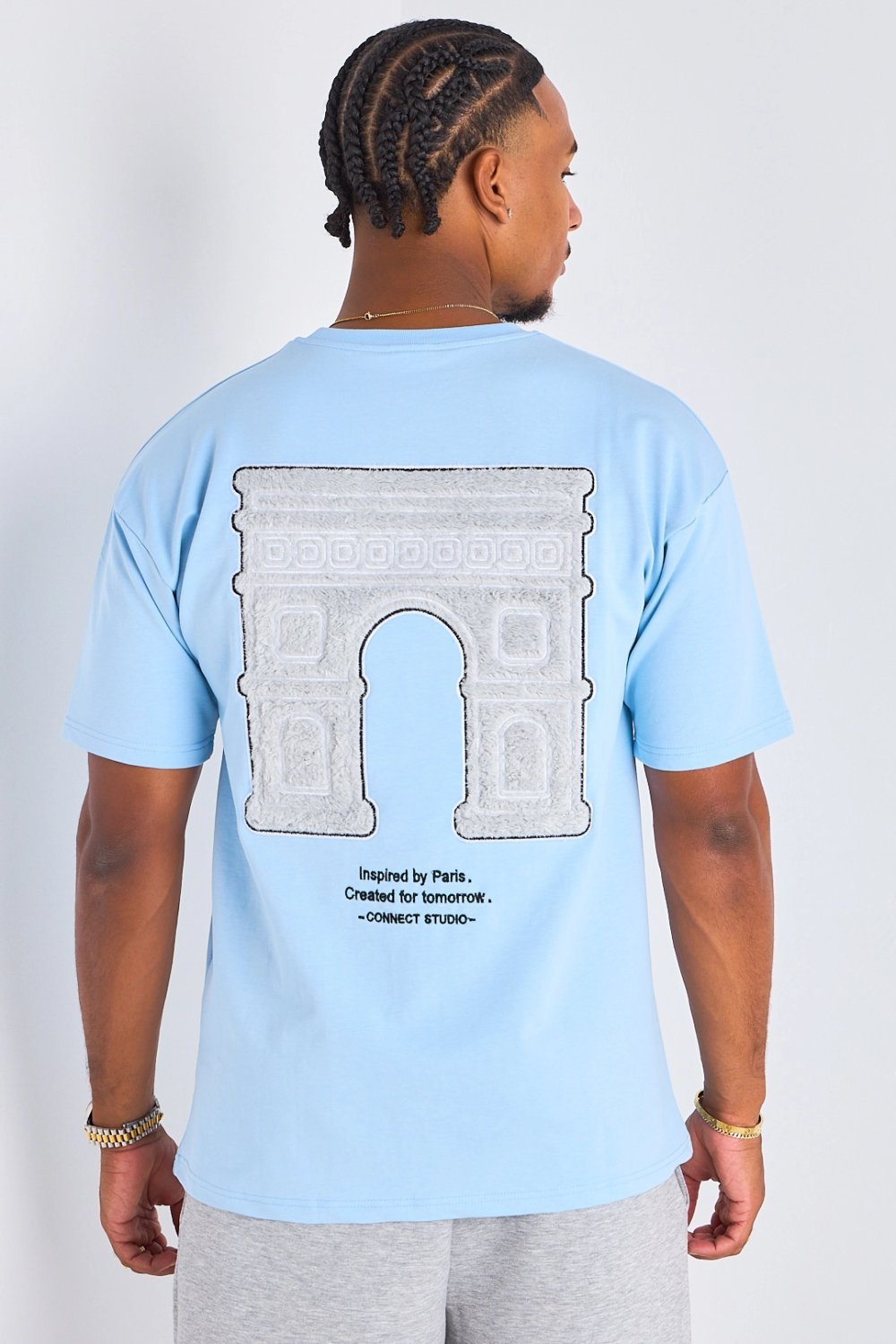 T-shirt wase3 mtbou3 « inspired by paris » bleu clair