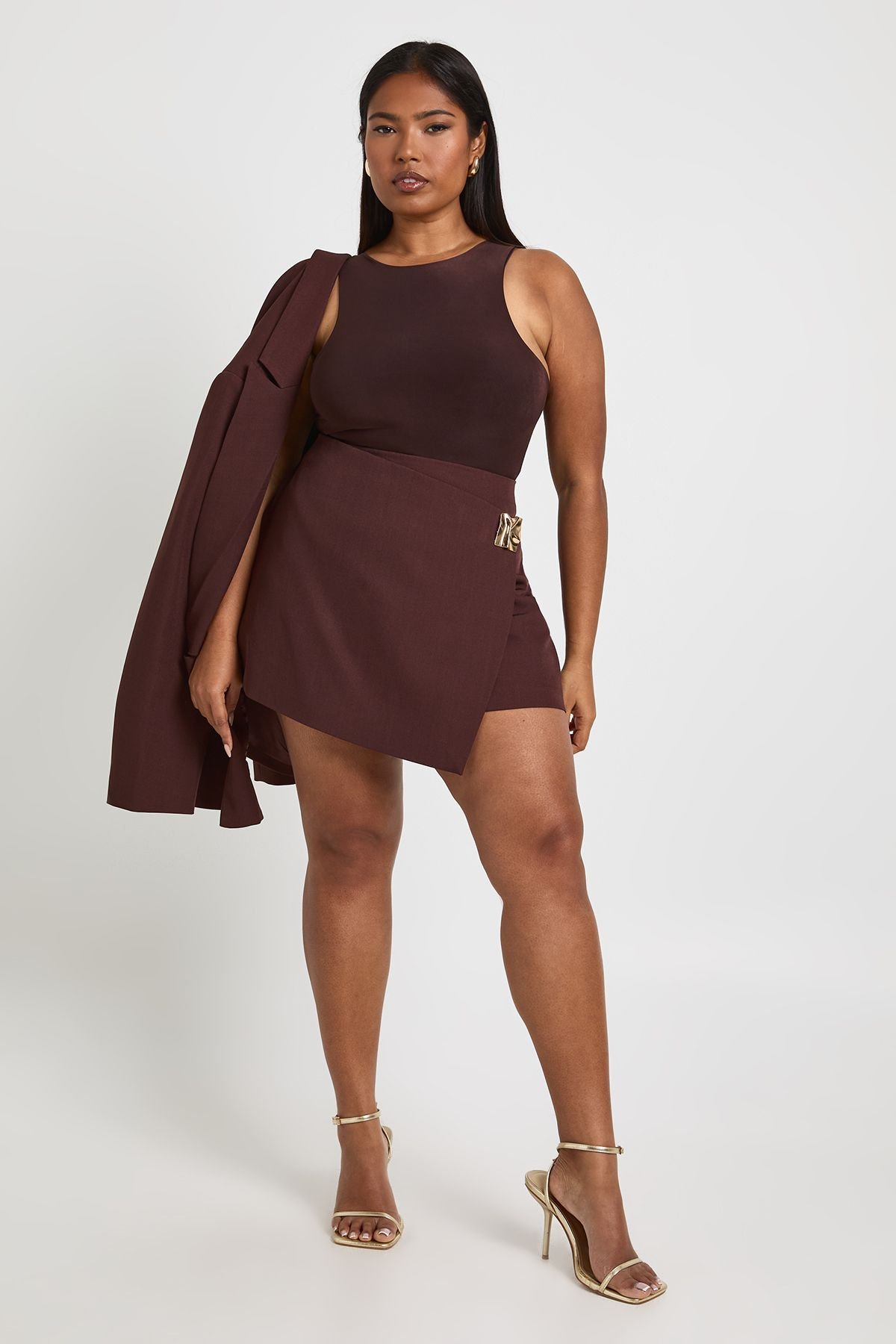 Skort à garniture dorée - Grande taille