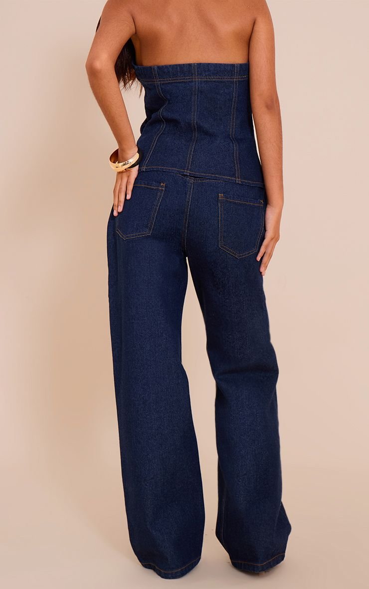 Jean large taille haute indigo - Petite