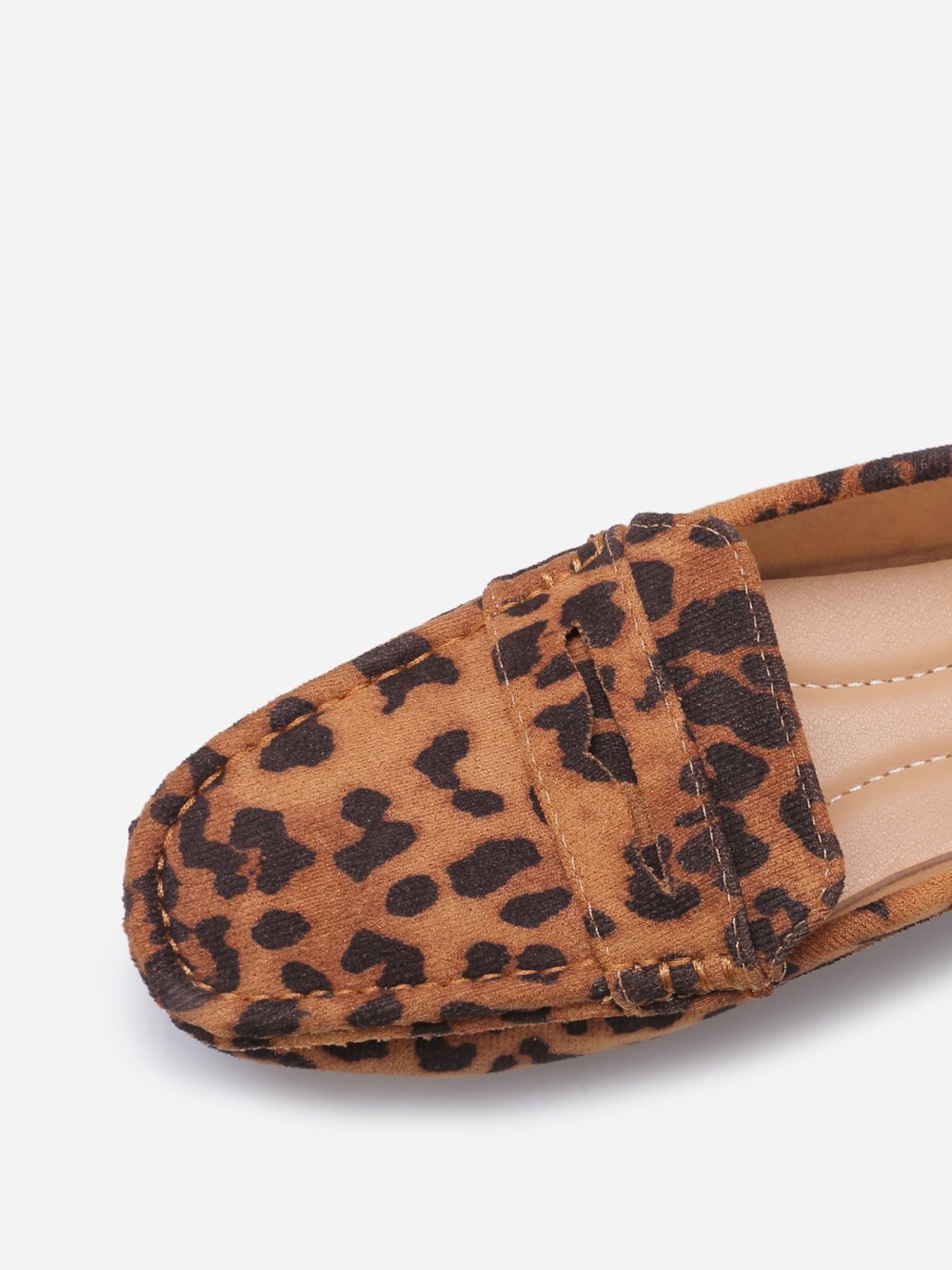 Mocassins plats suédine léopard