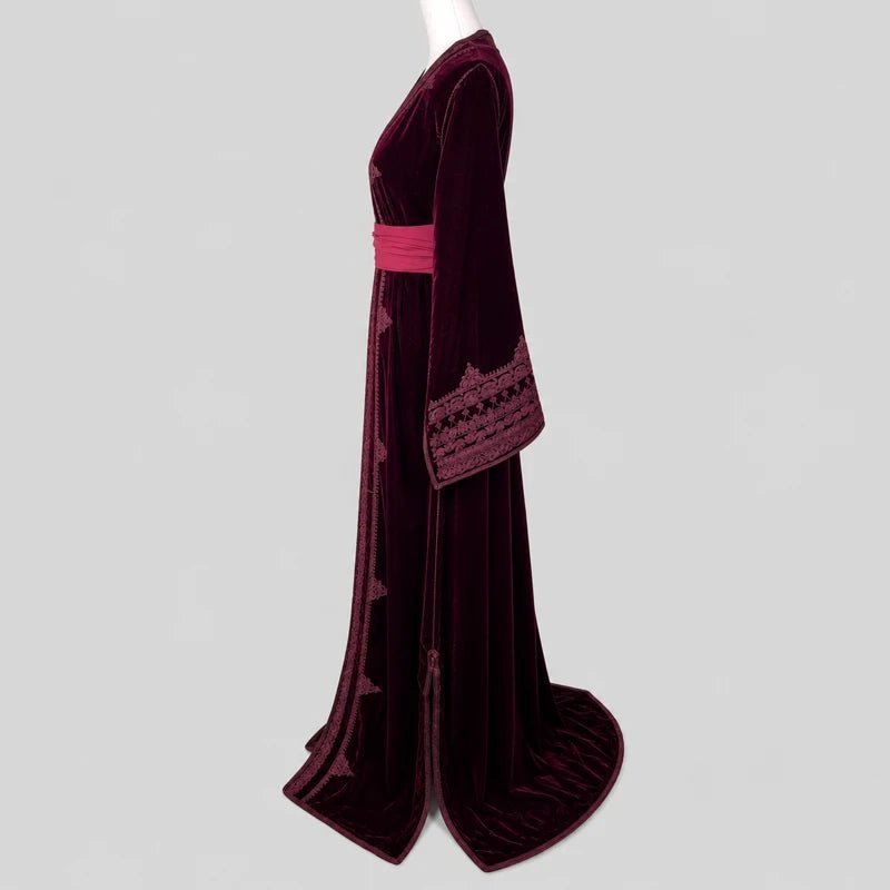 Caftan velours mtarz bordeaux