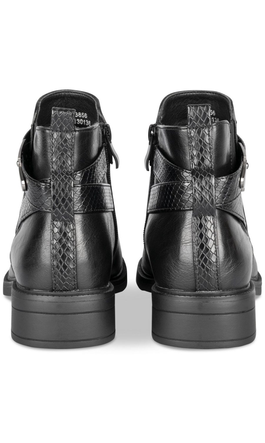 Bottines à bride effet croco noires