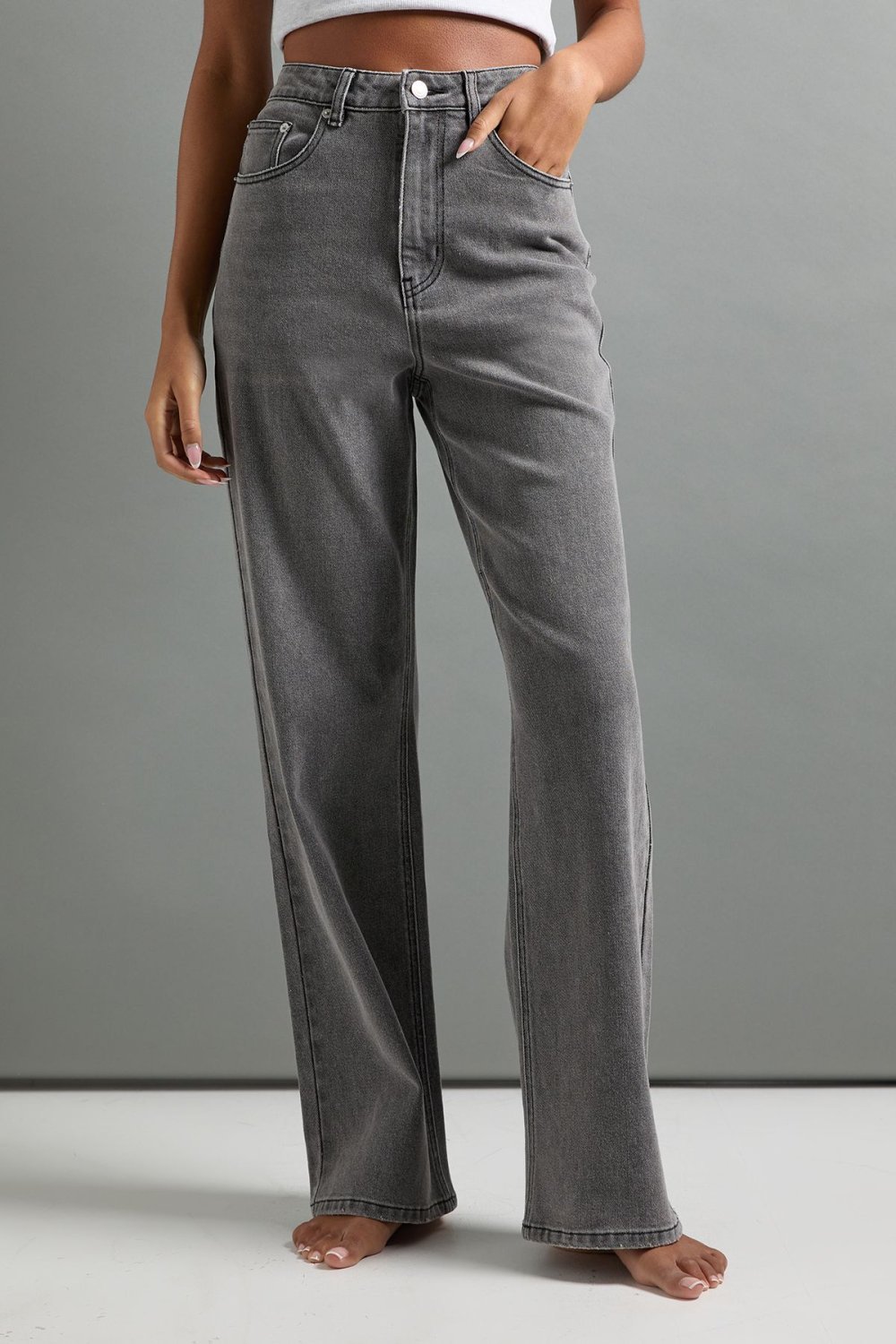 Jean droit taille haute rmadi - Tall