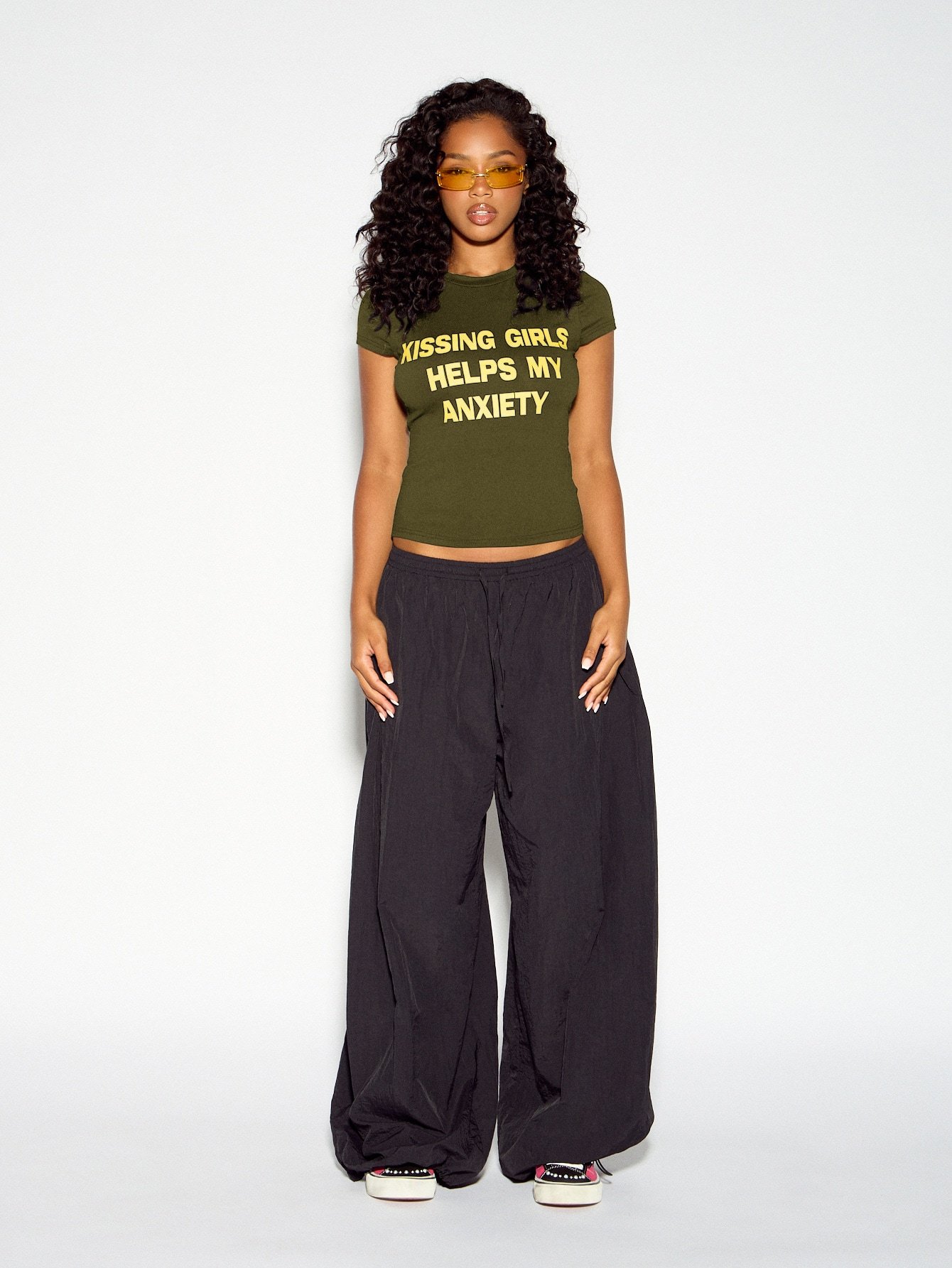 T-shirt court ajusté avec imprimé texte graphique