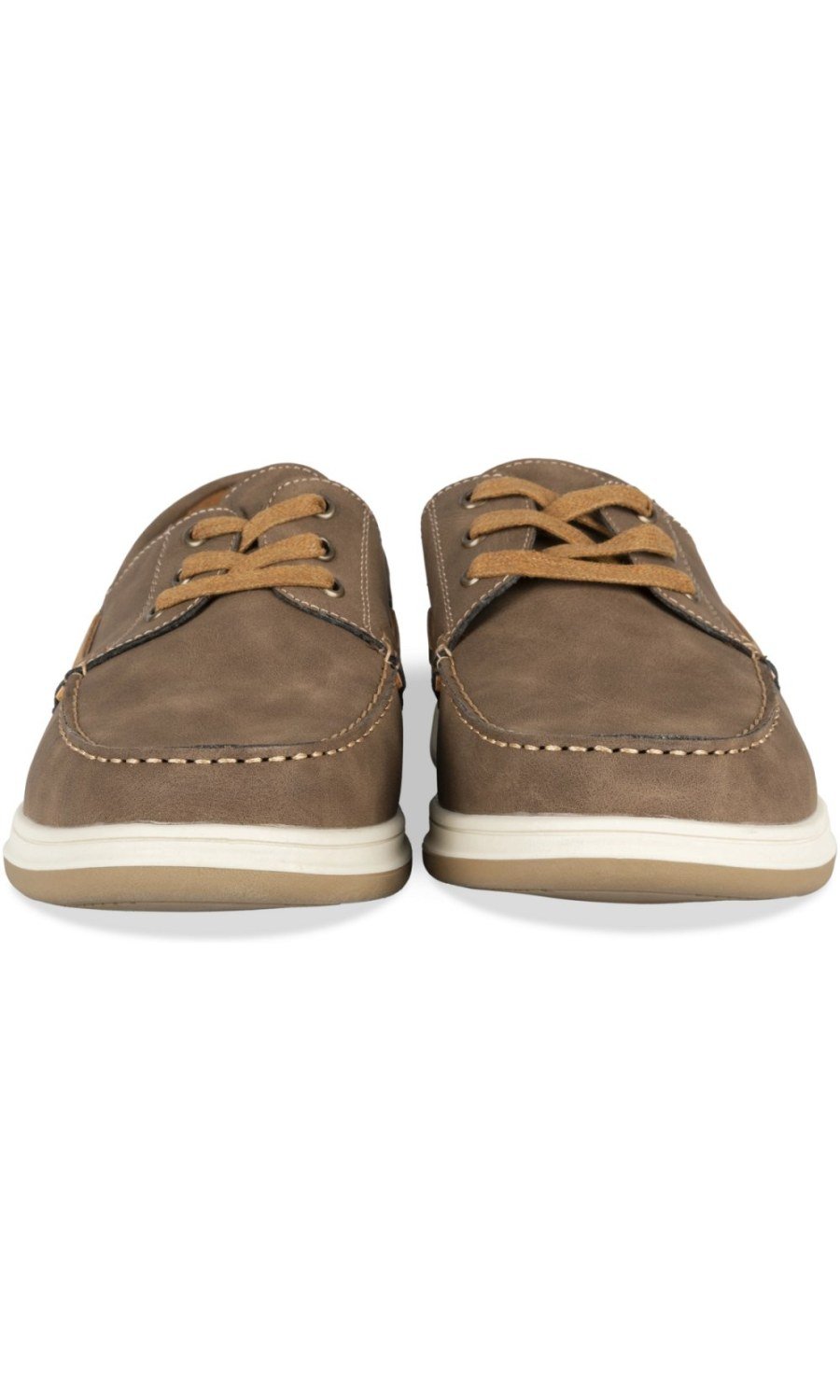 Chaussures bateau semelle blanche marron