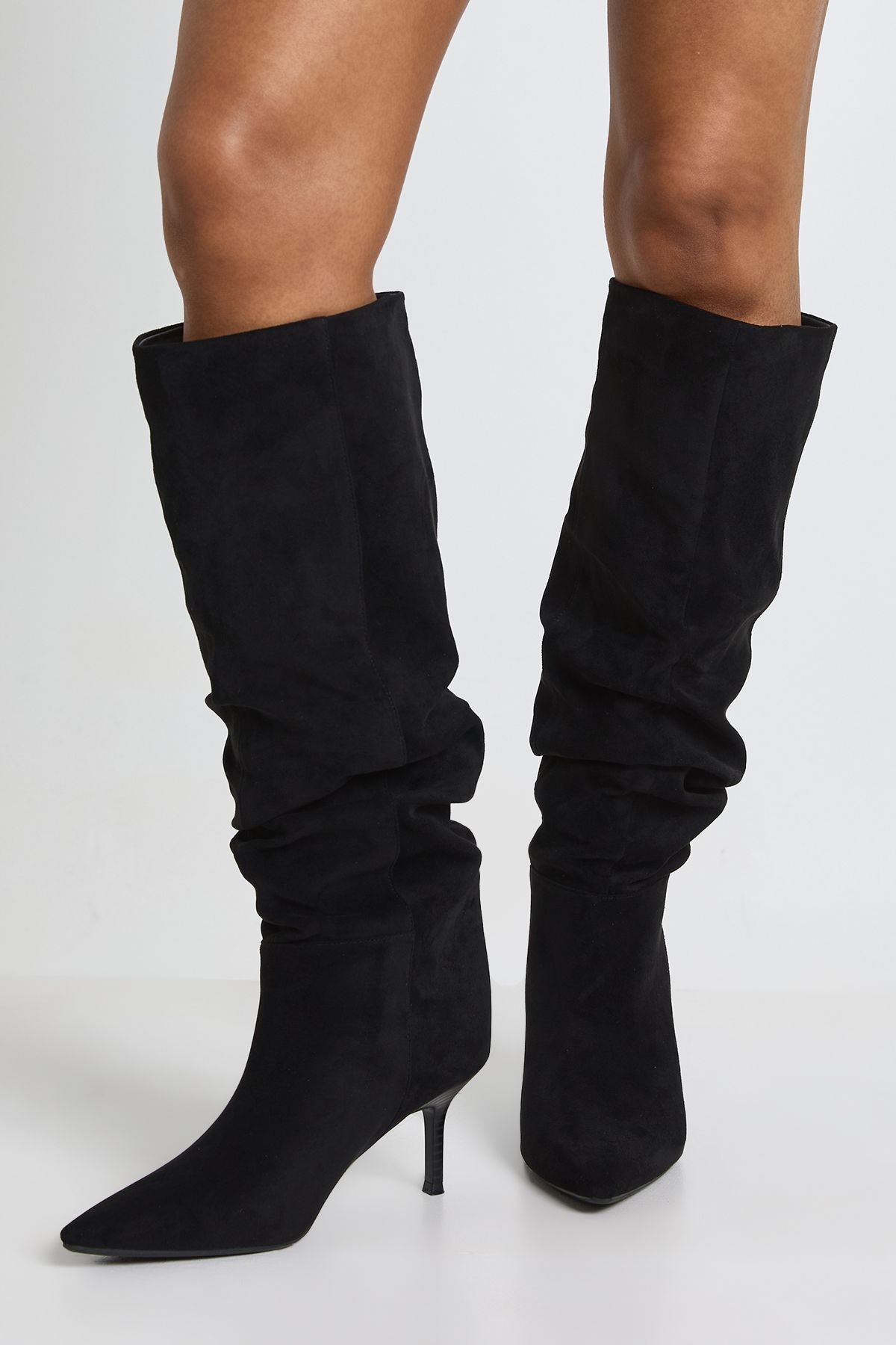 Bottes slouchy suédine b talon aiguille