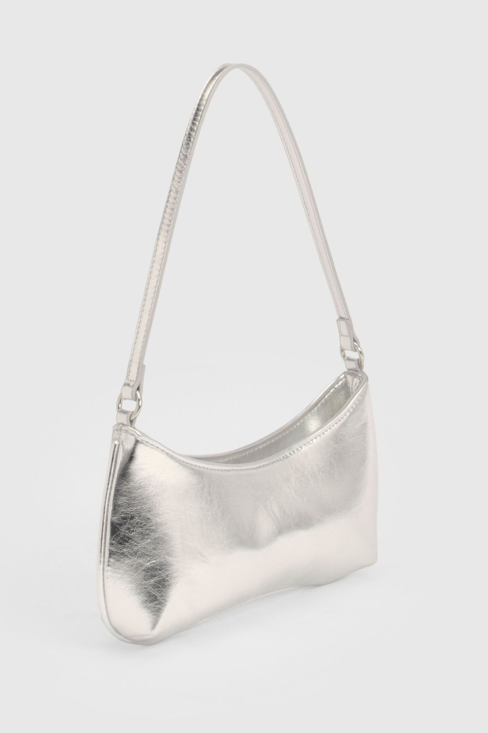 Silver metallic shoulder bag